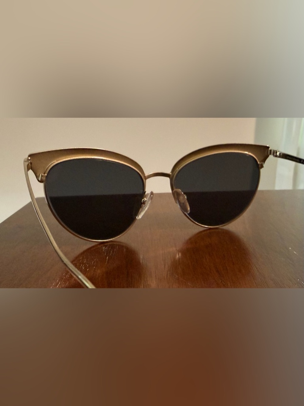 Prada Gold Frame Black Lens Women's Sunglasses - Picture 6 of 7